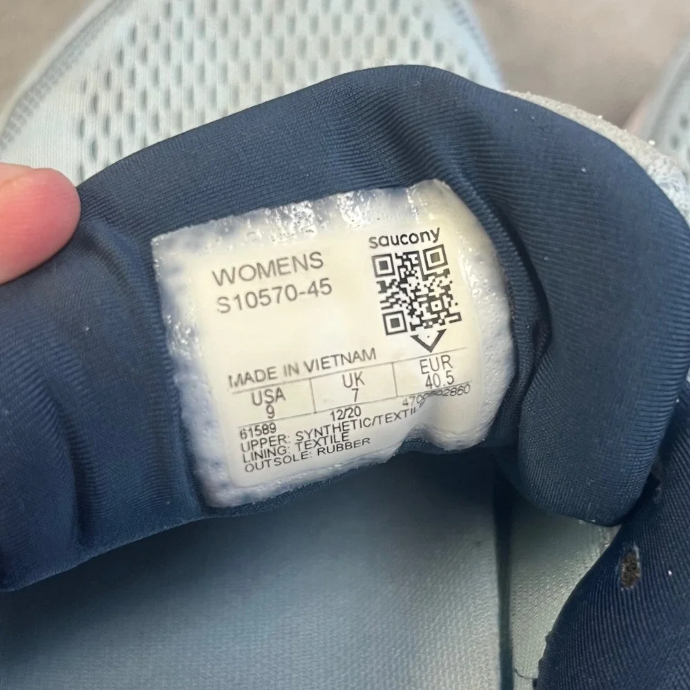 Saucony Omni 19 Running Shoes Womens 9 Blue‎ Silver Athletic Sneakers